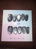 Silver Cateye Press Ons