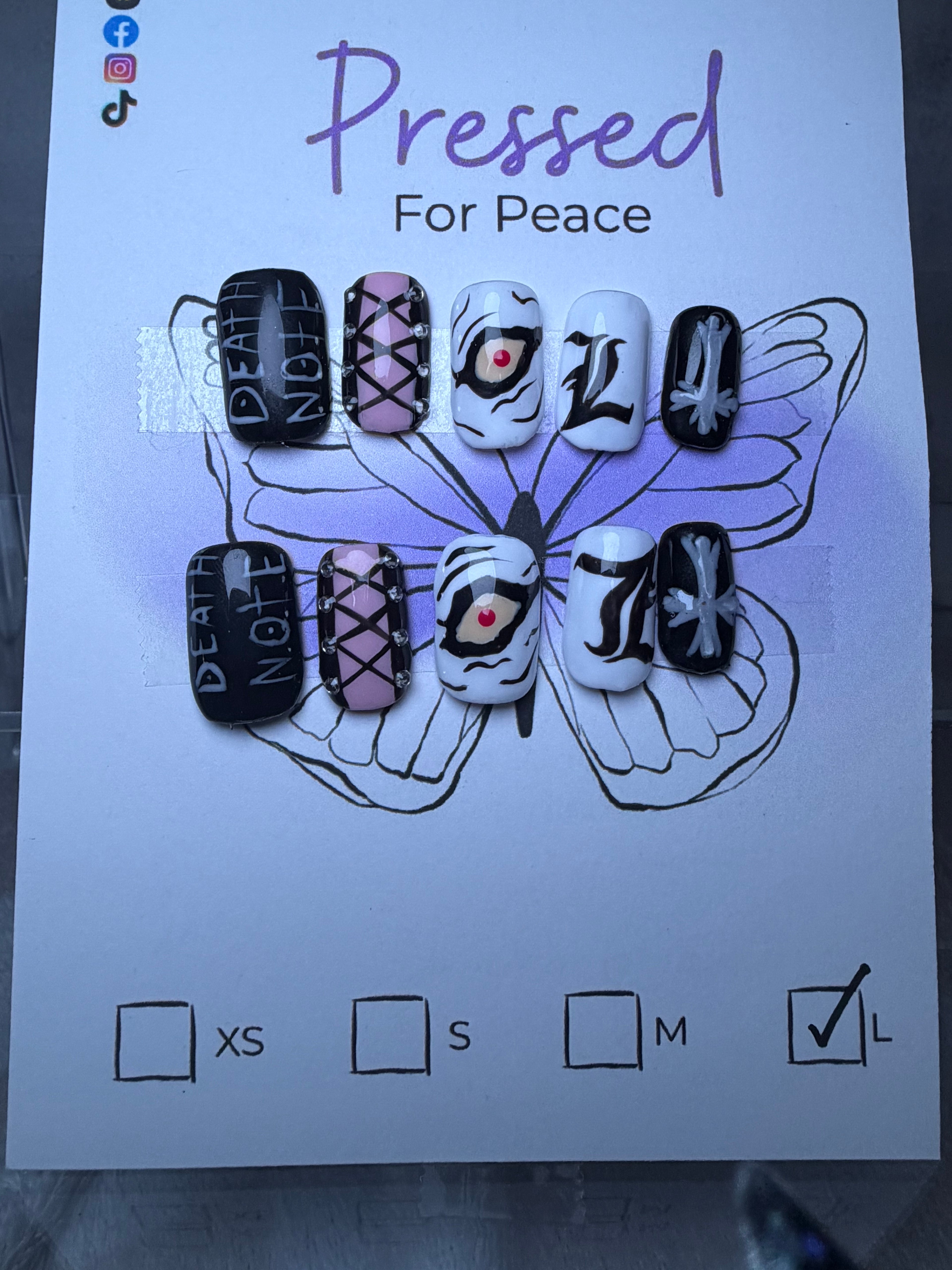 Death Note themed Press on Nail set