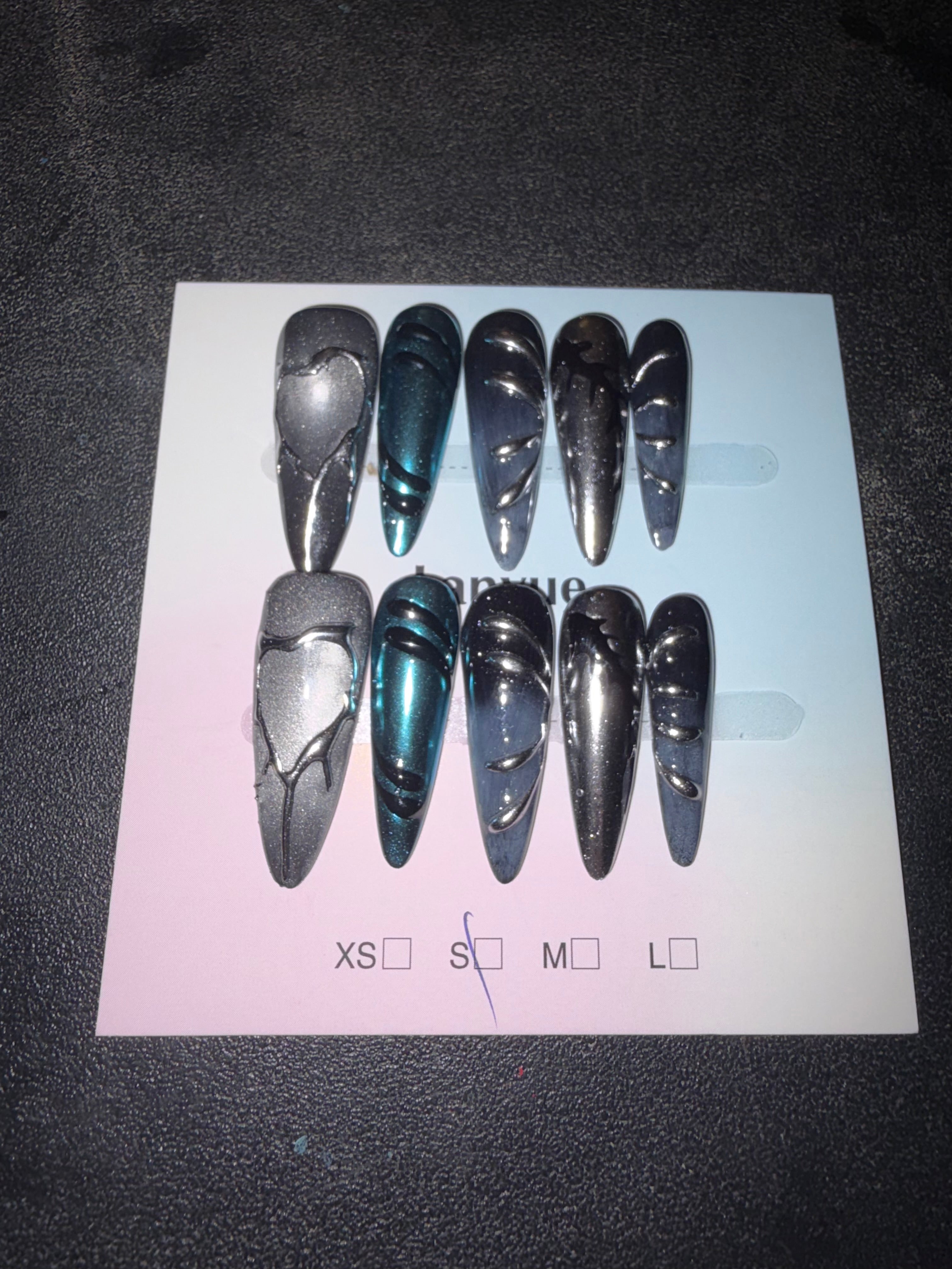 Chrome Stilettos press on nails