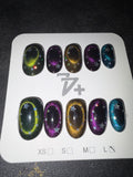 Multicolored Galaxy press on nails