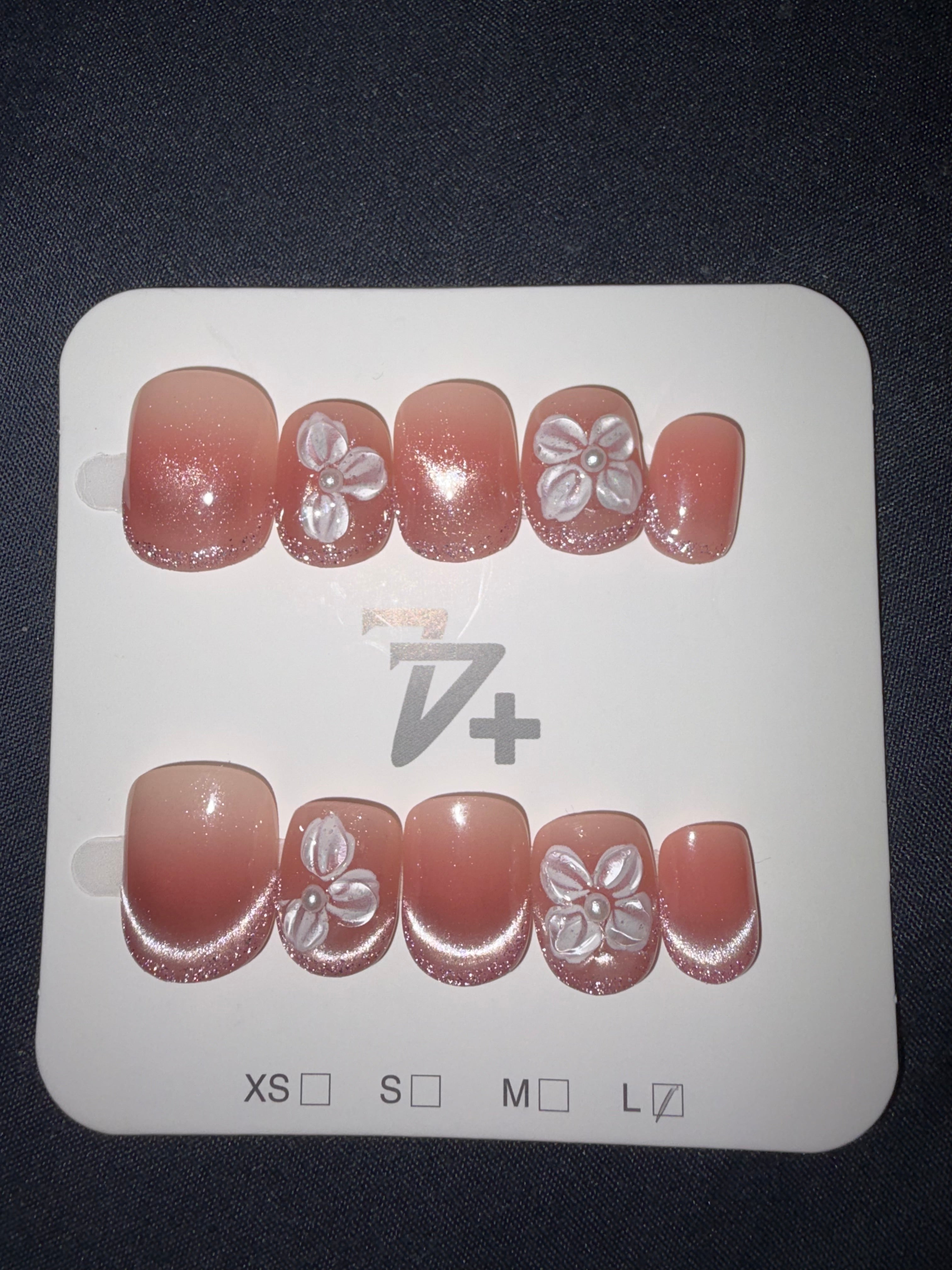 77 short cateye French press on nails