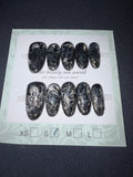 Black lace press ons