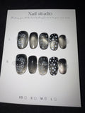 Black cateye hello kitty sanrio press on nails