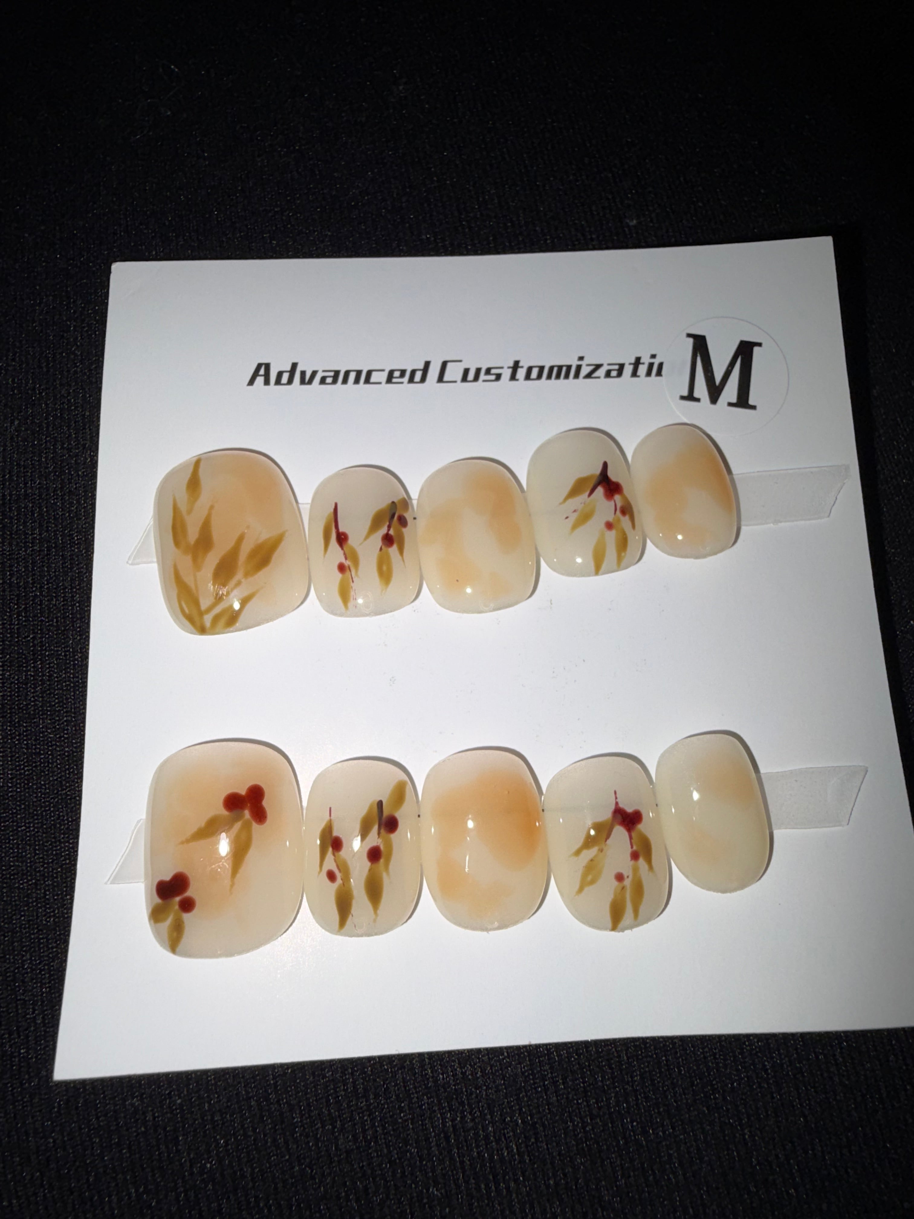White Holly press on nails