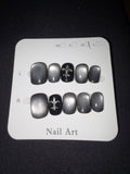 Grey cateye alternative press on nails