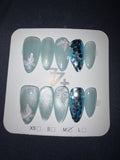 77 Cateye glitter press ons