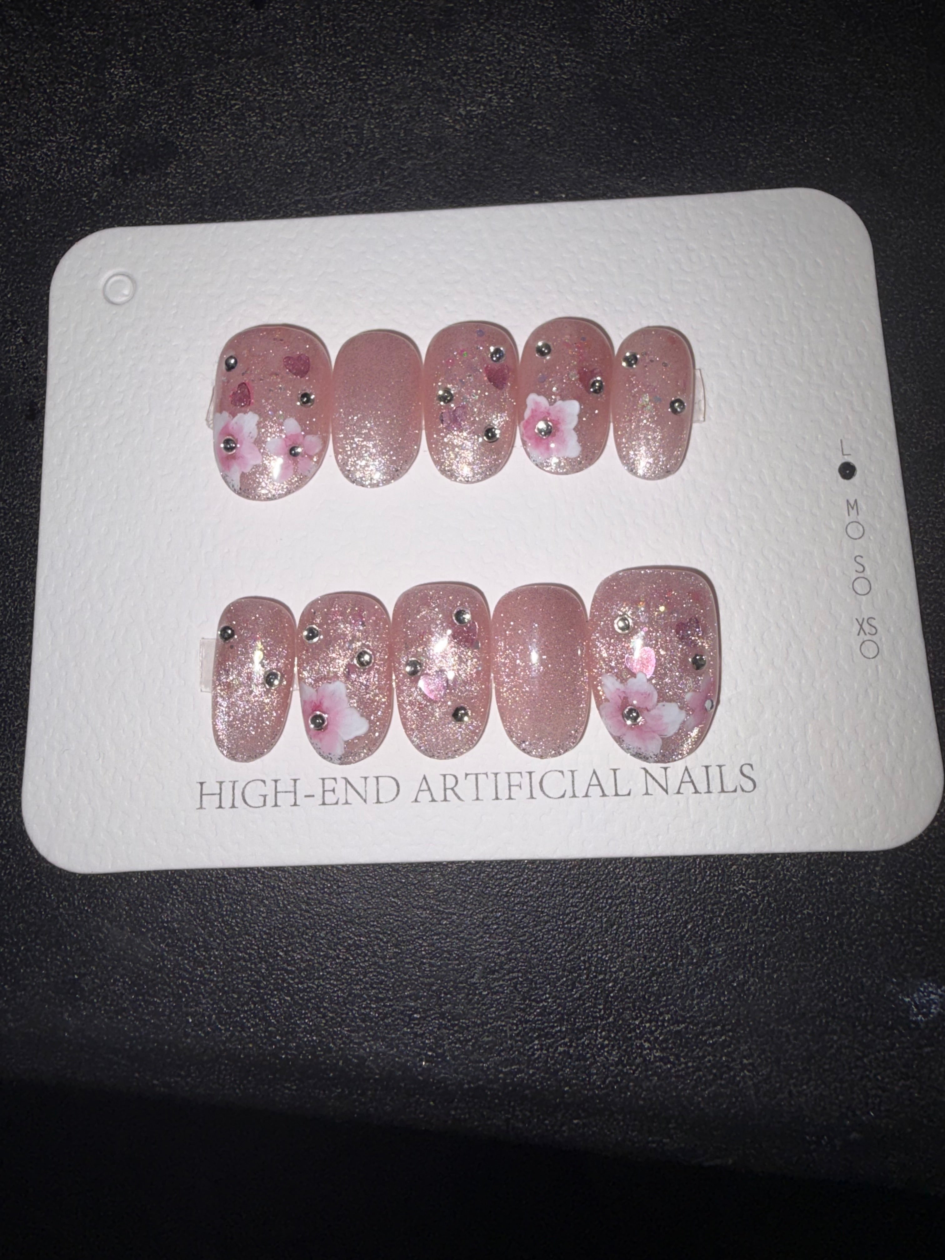 Pink Large Card press on set