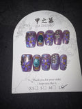 Purple sparkle Jia Zhi Mu nail set