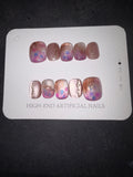 Multicolor Large Card press on nails set