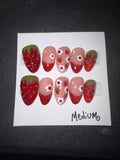 Strawberry 3D press on set