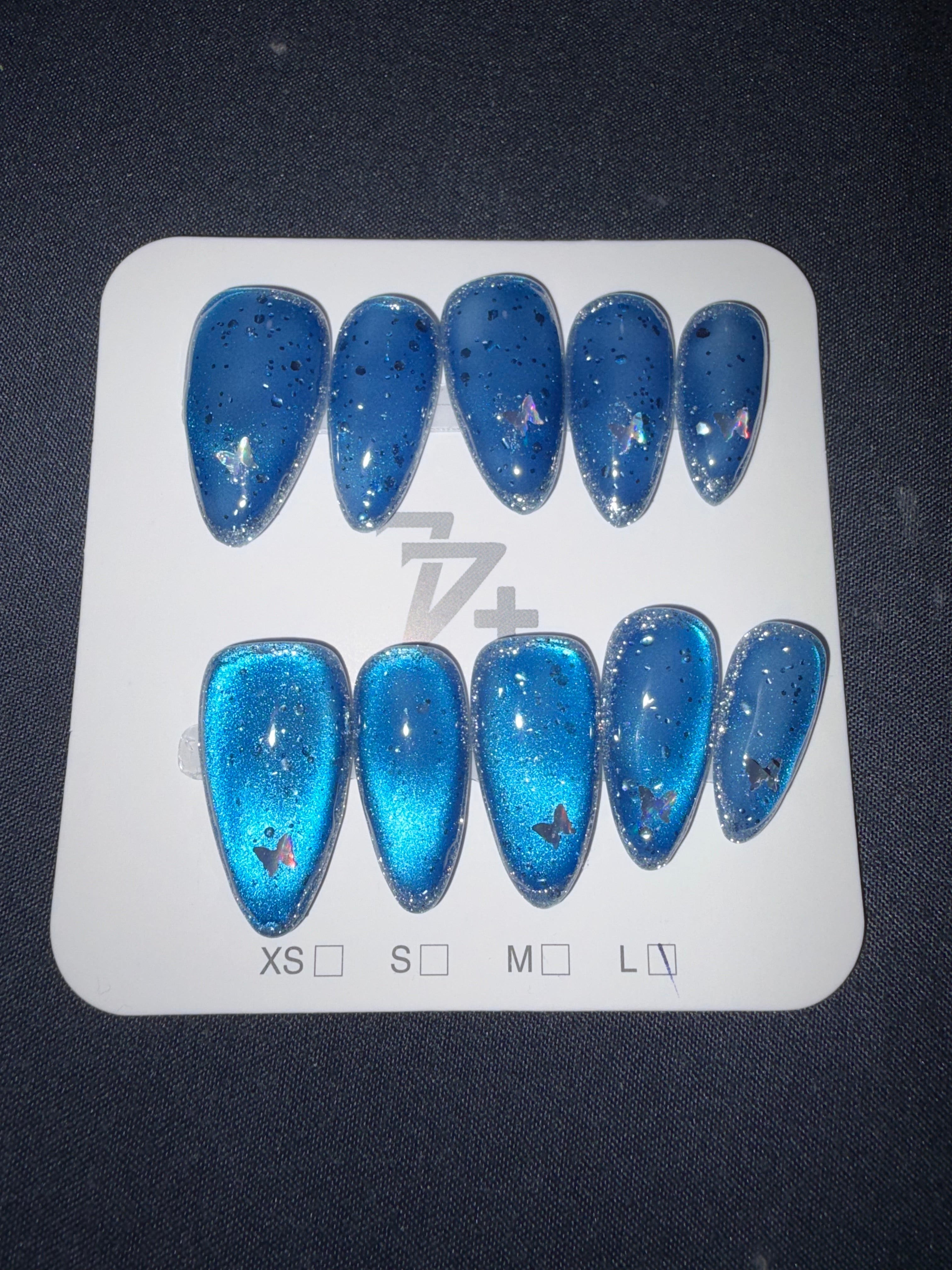 77 butterfly cateye press ons