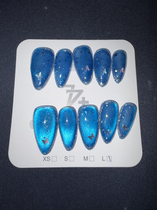 77 butterfly cateye press ons