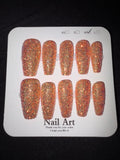 Orange sugar nails press on nails