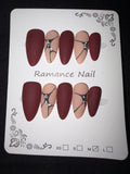 Matte top coat red alt press on nails