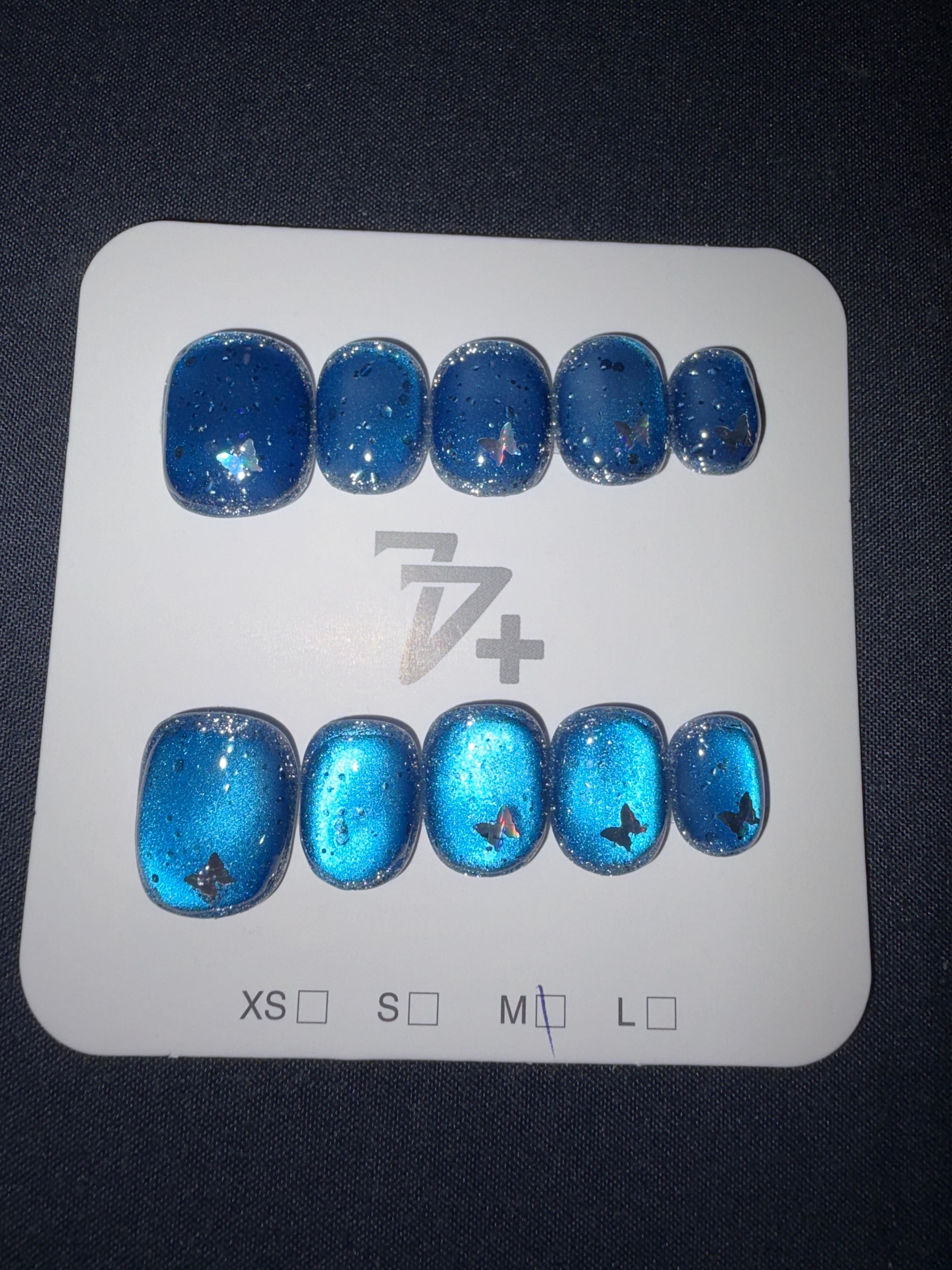 77 butterfly cateye press ons