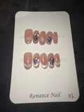 Round rhinestone press on nails
