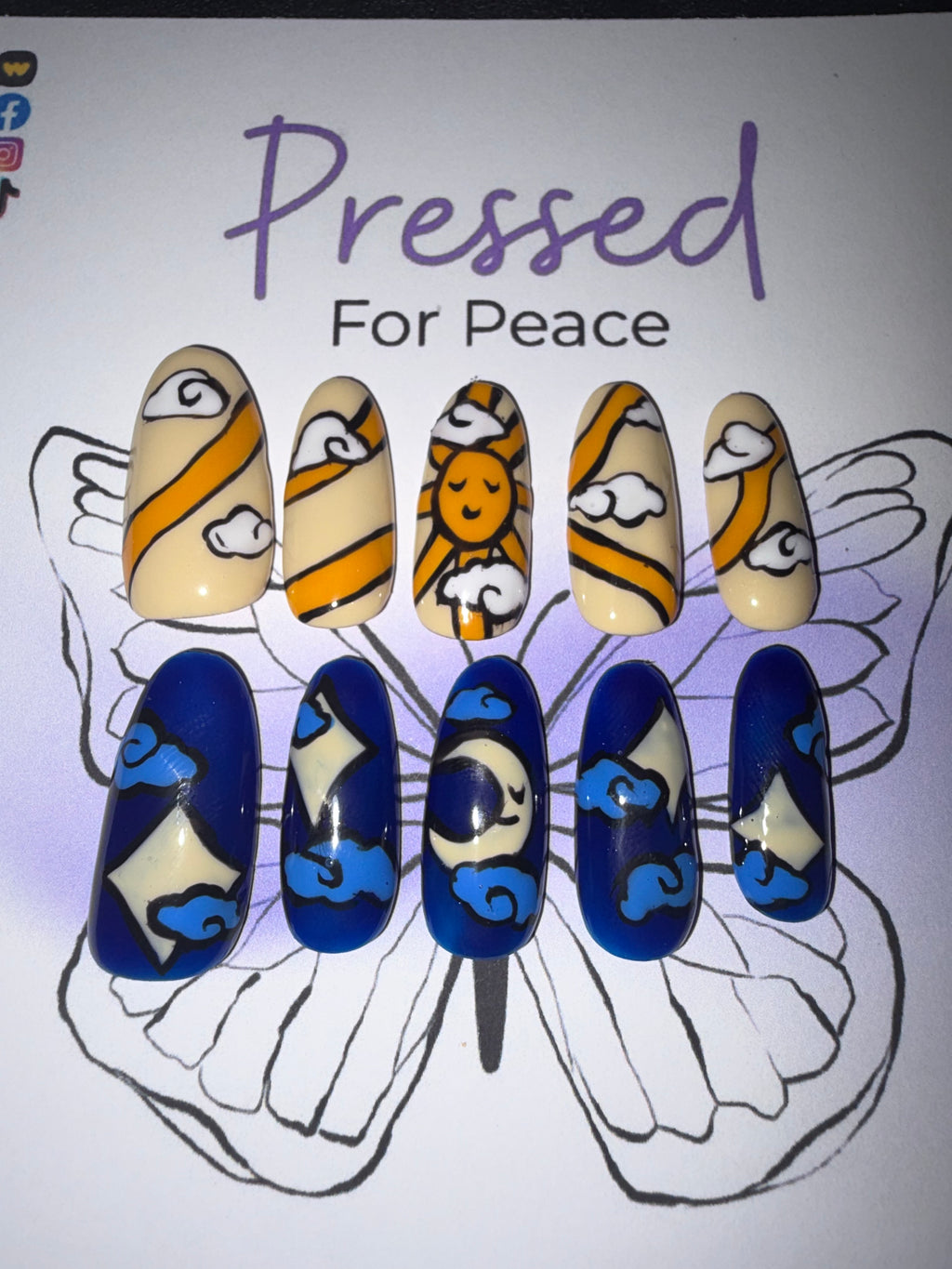 Sun and Moon handmade Press Ons