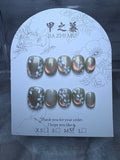 Short Green Jia Zhi Mu nail set