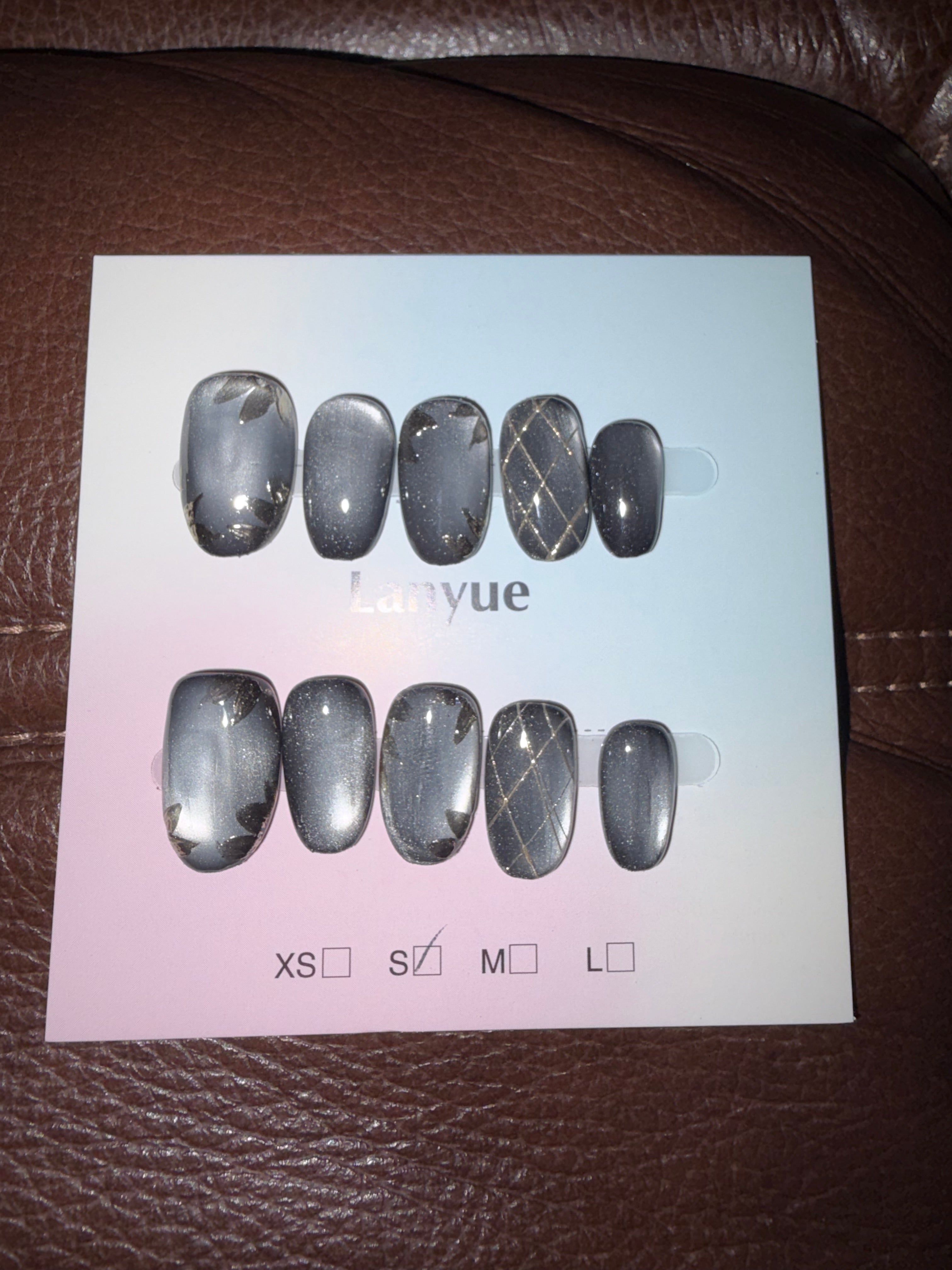 Silver Cateye Press Ons