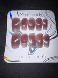 Pink cateye miss candy press on nails
