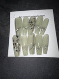 Green stiletto press on nails