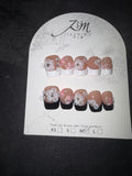Black and white Shorties Jia Zhi Mu nail set