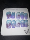 Mermaid themed Press on nails