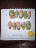 Green Flower Custom Press Ons