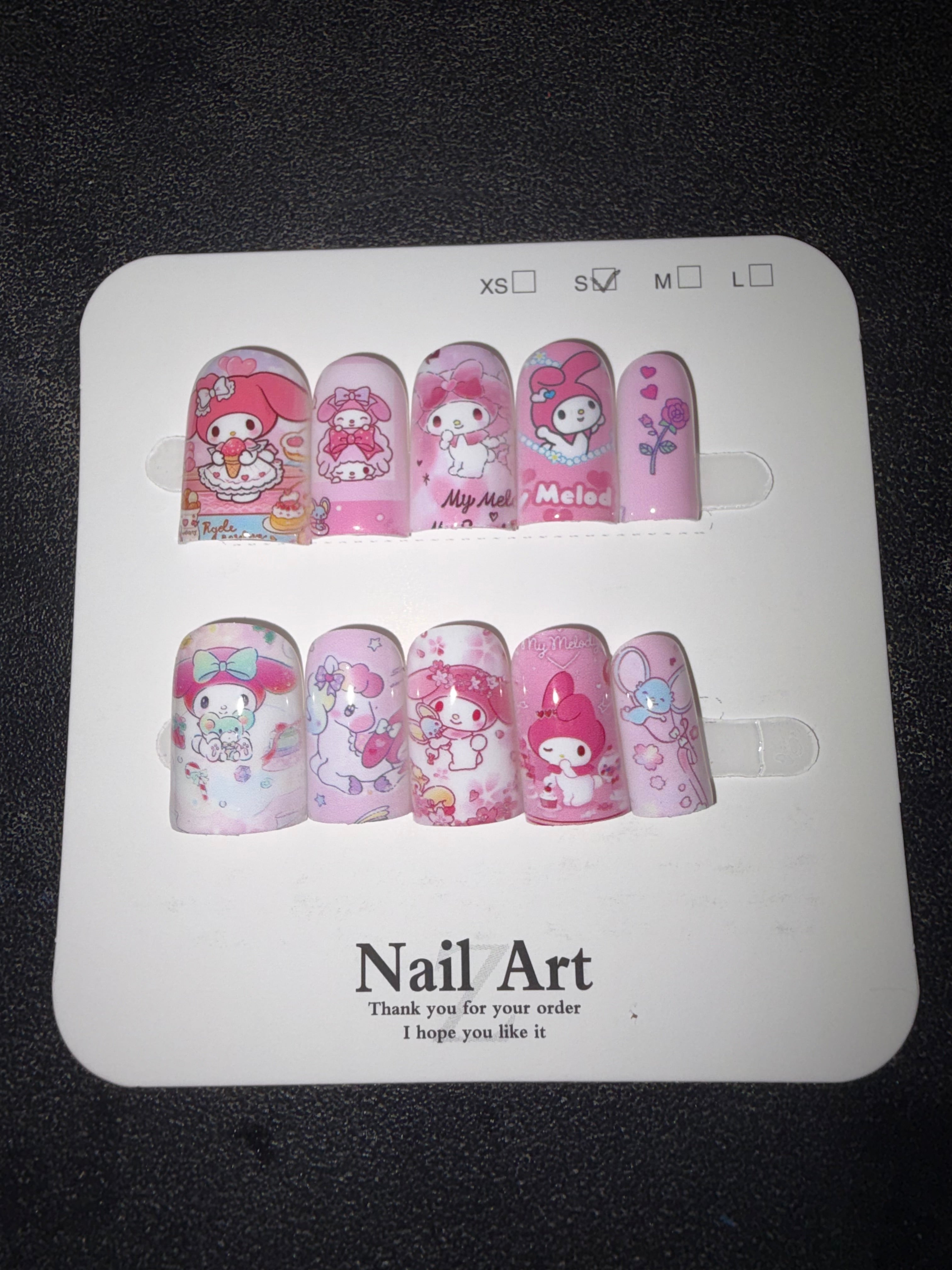 My Melody Sanrio inspired press on nails