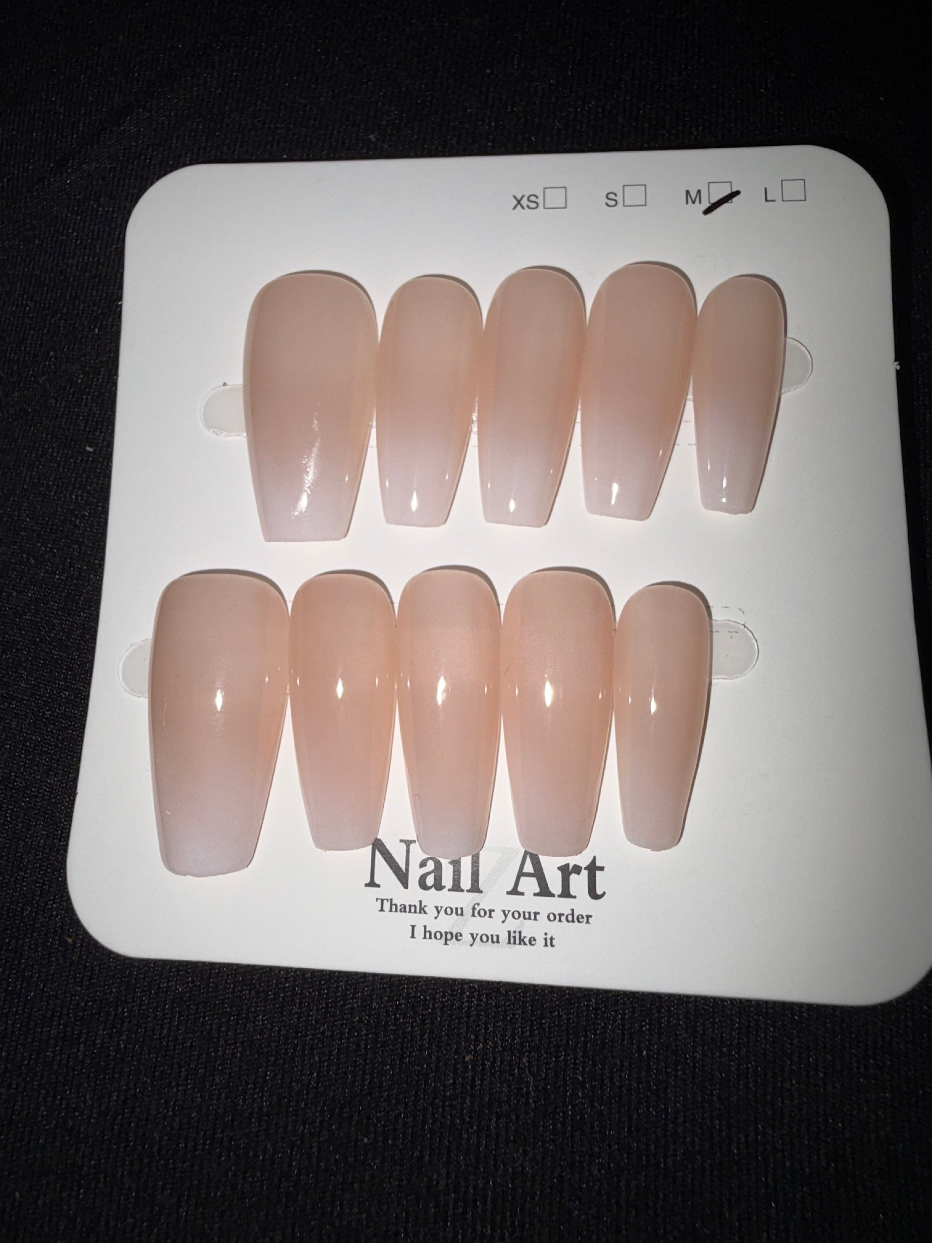 Plain nude coffins press on nails
