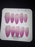 Pink white ombré sugar nails
