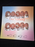 French tip floral baby duck press on nails