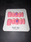 Pink grape press on nails