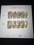 Brushed gold rose gold press on nails
