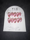 Pink ombré floral jia zhi mu nail set
