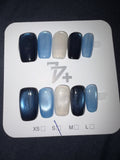 77 blue hues press on nails
