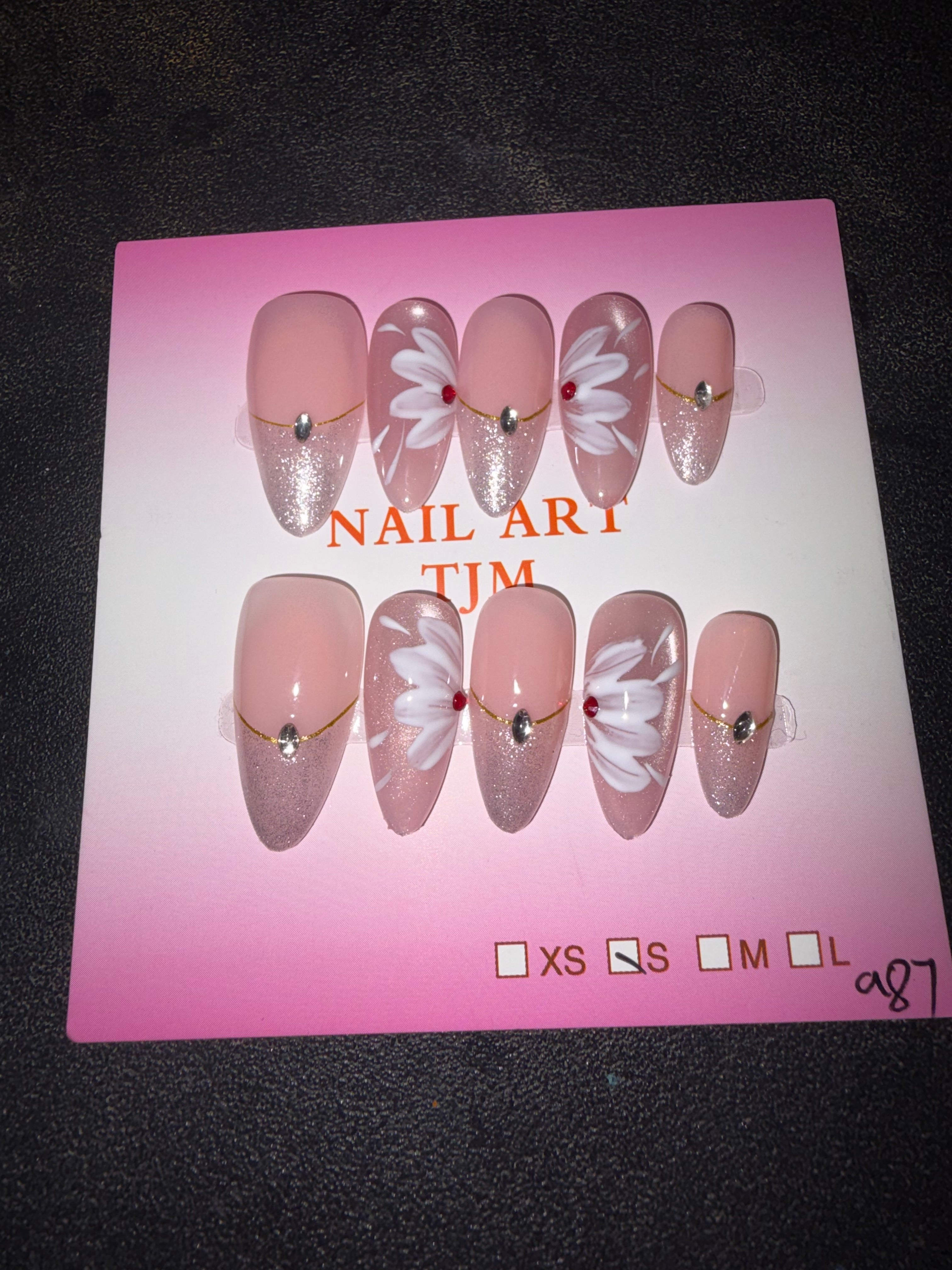 Fairycore floral press on nails