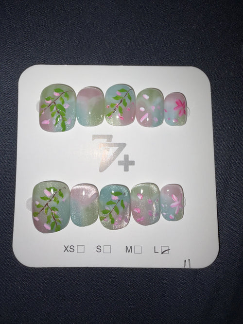 77 ombré floral press ons