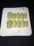 Green Moss Inspired press on nails