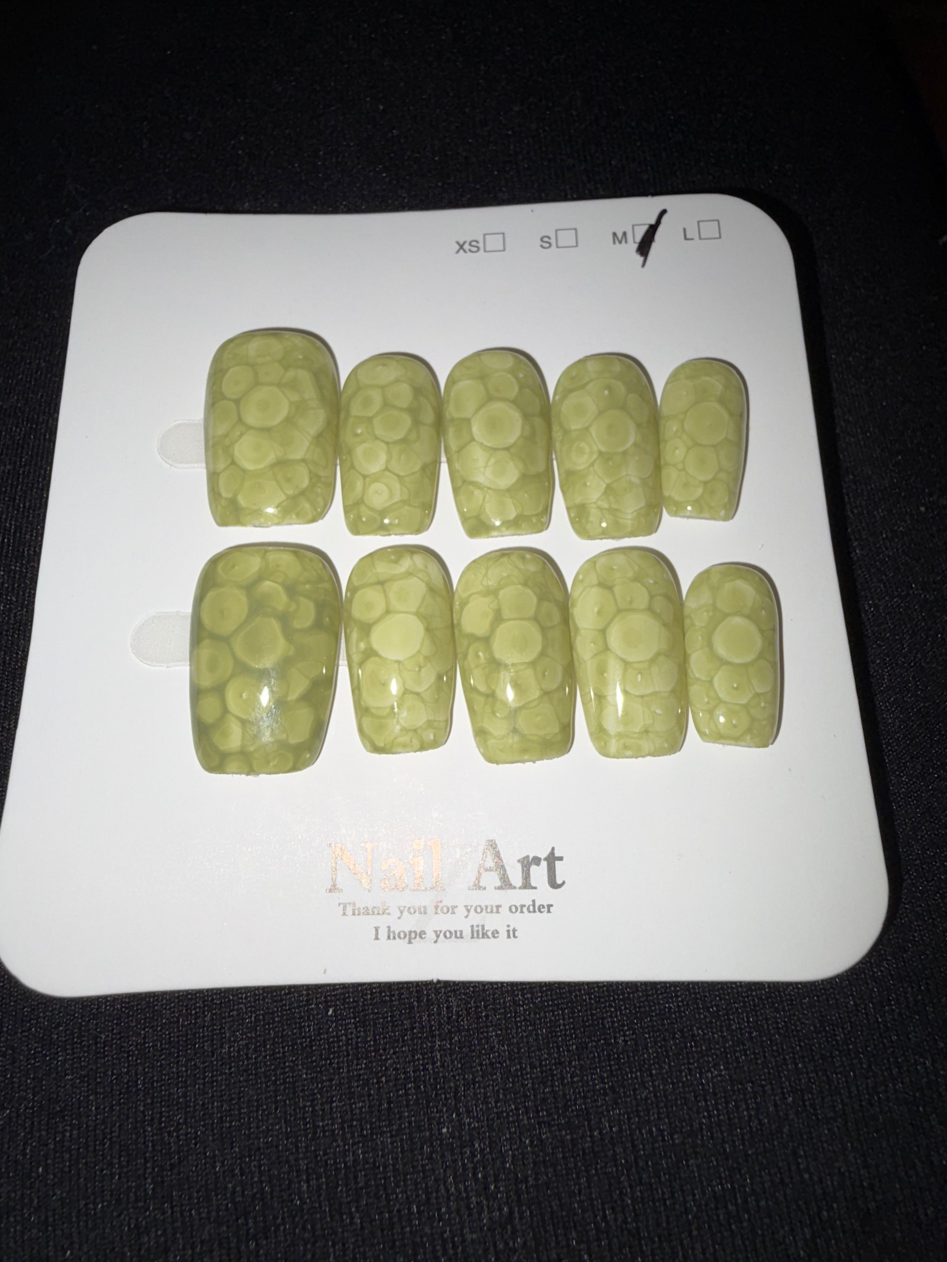 Green Moss Inspired press on nails