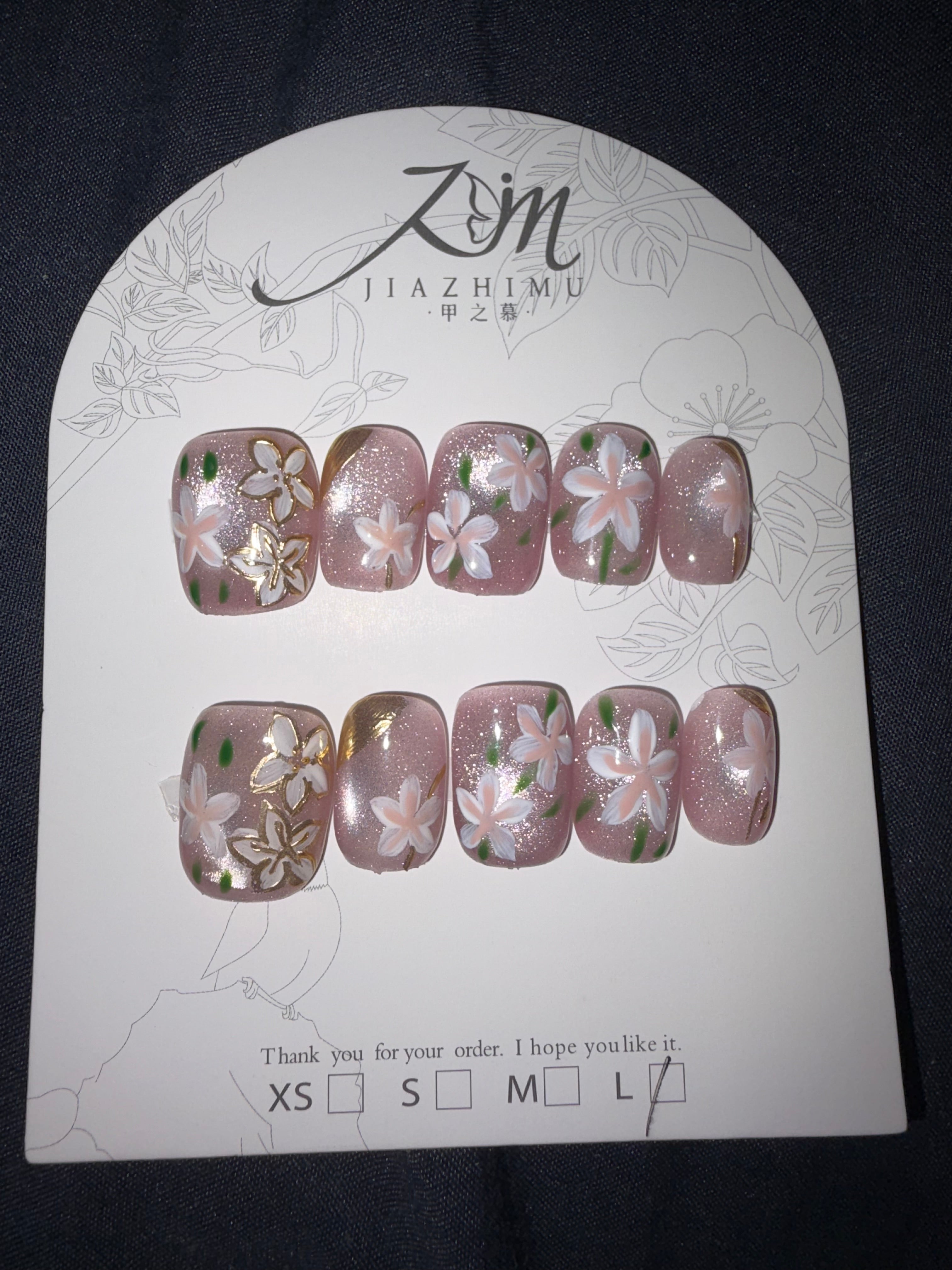 Pink floral Jia Zhi Mu