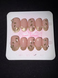Oval 3D leaf French tip