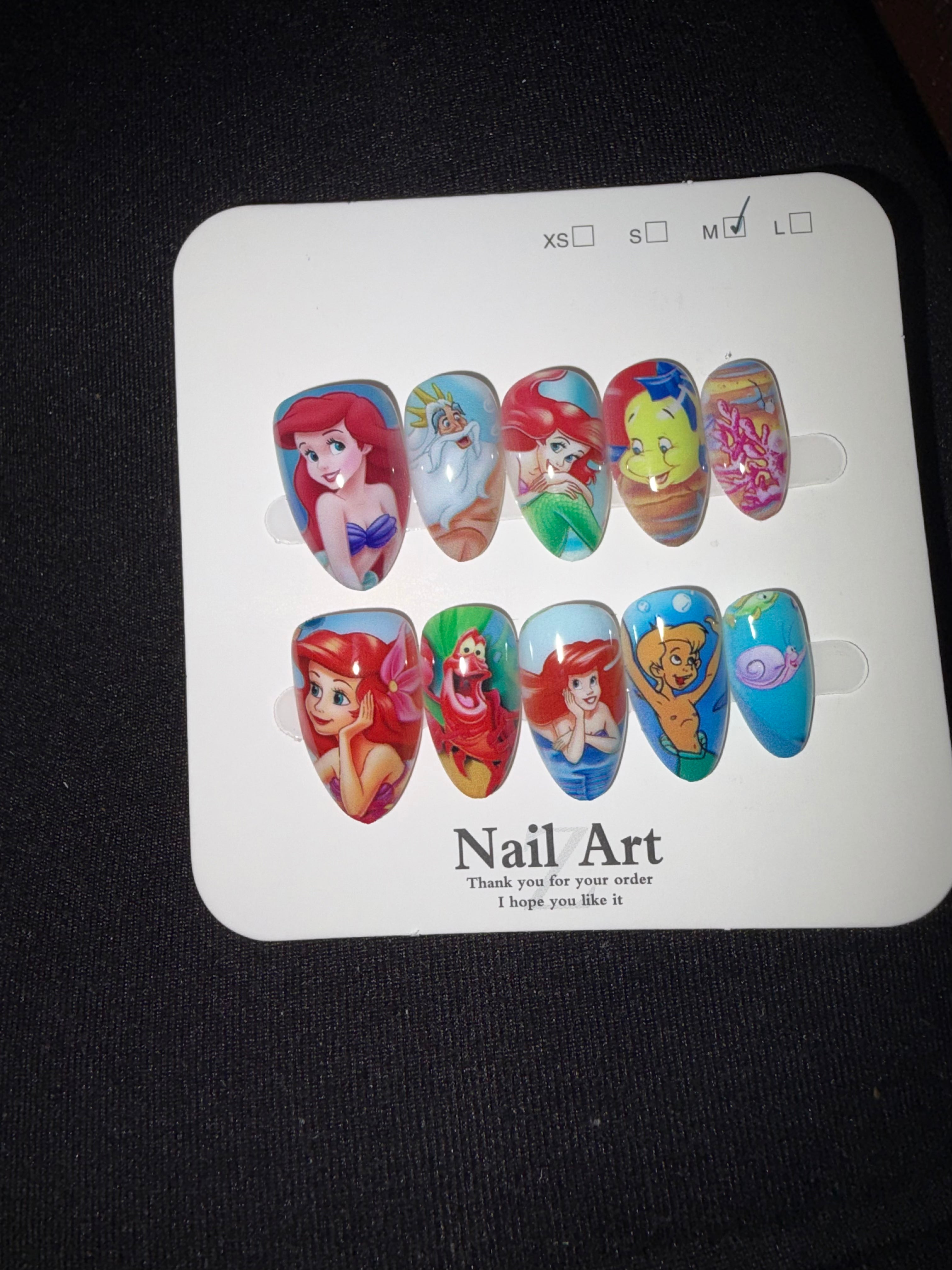 Little mermaid inspired press ons
