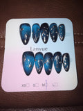 Blue black Cateye Press ons