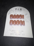 French tip floral Jia Zhi Mu nail set