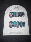 Blue cateye butterfly Jia Zhi Mu nail set