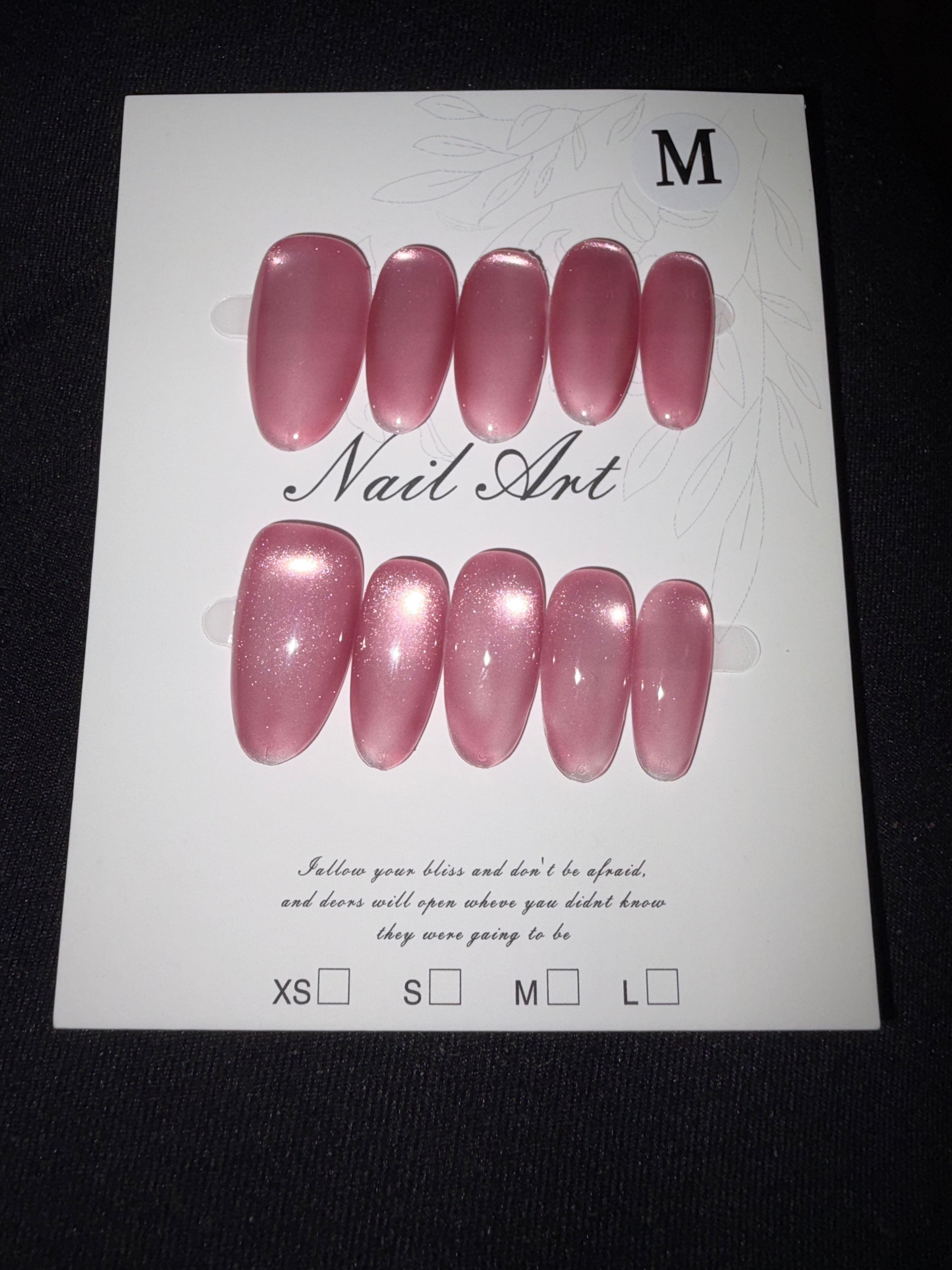 Bubblegum pink Cateye press on nails
