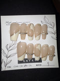 White fun glitter design press on nails