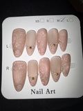 Matte coat pink floral press on nails