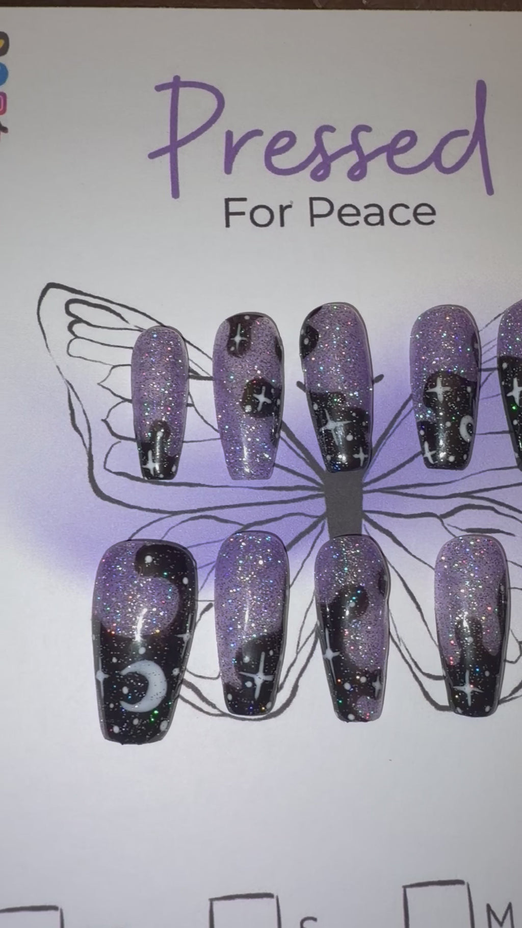 Purple Galaxy Press on Nail Set